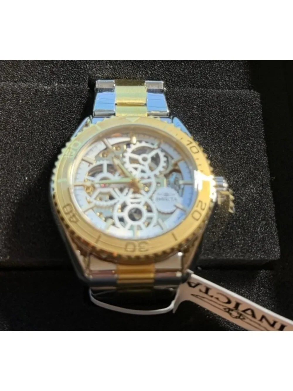 Invicta Objet D Art Glyph Automatic Men's Watch w/ Skeleton Dial - 43mm. Silver